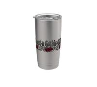 Just a Gothic Girl Dark Rose Floral Tee Stainless Steel Insulated Tumbler