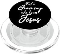 Just a Grammy Who Loves Jesus Christian Faith Grandma Mom PopSockets PopGrip for MagSafe