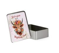 Just a Gran Who Loves Highland Cows - A Perfect Mother’s Day Tribute, Portable Metal Tin Box, Storage Box. (Rectangular)