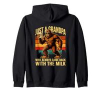 Just A Grandpa Who Always Came Back With The Milk Sasquatch Zip Hoodie