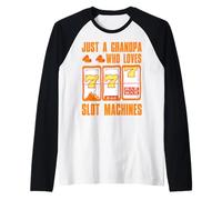 Just a Grandpa who loves Slot Machines Raglan Baseball Tee