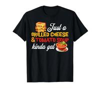 Just a Grilled Cheese & Tomato Soup gal Value Graphic T-Shirt, Men, Black, XL