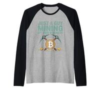 Just A Guy Mining My Own Business Cryptocurrency Joke - Raglan Baseball Tee