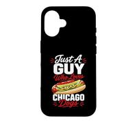 Just A Guy Who Loves Chicago Dogs Design Men Hot Dogs Case for iPhone 16