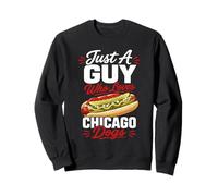Just A Guy Who Loves Chicago Dogs Design Men Hot Dogs Sweatshirt