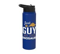 Just A Guy Who Loves Dinosaurs Paleontologist Paleontology A Stainless Steel Insulated Water Bottle