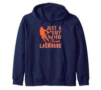 Just a Guy Who Loves Playing Lacrosse Passion Zip Hoodie