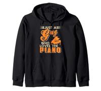 Just A Guy Who Loves Playing The Piano Humor Zip Hoodie