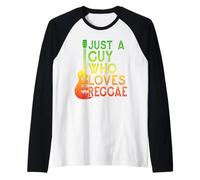 Just A Guy Who Loves Reggae One Love Rasta Summer Vacation Raglan Baseball Tee
