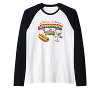 Just A Guy Who Loves Weenies and Tinis Martini Time Rainbow Raglan Baseball Tee