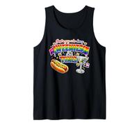Just A Guy Who Loves Weenies and Tinis Martini Time Rainbow Tank Top