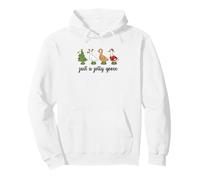 Just a Jolly Goose Cute Christmas Porch Goose Lover Funny Pullover Hoodie