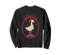 Just a Jolly Goose Funny Holiday Christmas Lights Santa Hat Sweatshirt