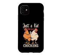Just a Kid Who Loves Chickens Funny Toddler Chicken Lover Case for iPhone 11