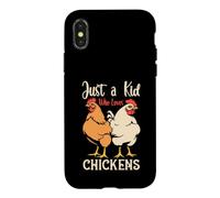 Just a Kid Who Loves Chickens Funny Toddler Chicken Lover Case for iPhone X/XS