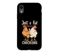 Just a Kid Who Loves Chickens Funny Toddler Chicken Lover Case for iPhone XR