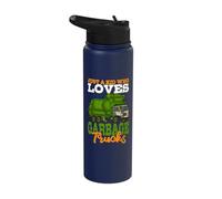 Just A Kid Who Loves Garbage Trucks Funny Garbage Truck Stainless Steel Insulated Water Bottle