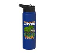 Just A Kid Who Loves Garbage Trucks Funny Garbage Truck Stainless Steel Insulated Water Bottle