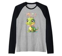 Just a Kid Who Loves Mama Hugs & Cute Dino Affirmations Raglan Baseball Tee