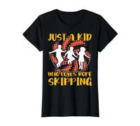 Just a Kid who Loves Rope Skipping Value Graphic T-Shirt, Women, Black, XS