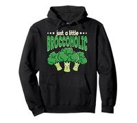 Just A Little Broccoholic Humorous Broccoli Lover Vegetarian Pullover Hoodie