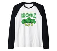 Just A Little Broccoholic Humorous Broccoli Lover Vegetarian Raglan Baseball Tee