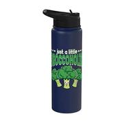 Just A Little Broccoholic Humorous Broccoli Lover Vegetarian Stainless Steel Insulated Water Bottle
