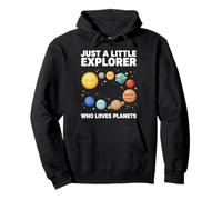 Just A Little Explorer Who Loves Planets Solar System Space Pullover Hoodie