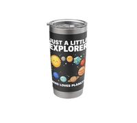 Just A Little Explorer Who Loves Planets Solar System Space Stainless Steel Insulated Tumbler