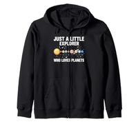 Just A Little Explorer Who Loves Planets Solar System Space Zip Hoodie