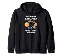 Just A Little Explorer Who Loves Planets Solar System Space Zip Hoodie