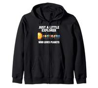 Just A Little Explorer Who Loves Planets Solar System Space Zip Hoodie