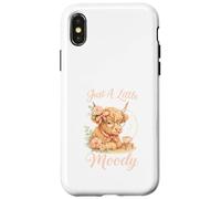 Just A Little Moody Cute Highland Cow Aesthetic Case for iPhone X/XS