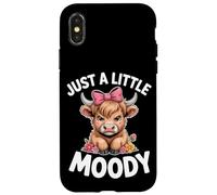 Just A Little Moody Farmer Cute Highland Cow Case for iPhone X/XS