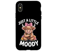 Just A Little Moody Farmer Cute Highland Cow Case for iPhone X/XS
