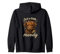 Just A Little Moody Highland Cattle Zip Hoodie
