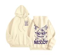Just a Little Moody Highland Cow Graphic Hoodies Western Sweatshirts for Women Funny Cow Jumpers Beige