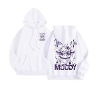 Just a Little Moody Highland Cow Graphic Hoodies Western Sweatshirts for Women Funny Cow Jumpers White
