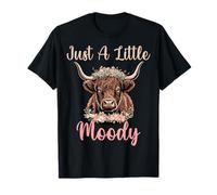 Just a Little Moody - Highland Cow Lover Dairy Farming T-Shirt