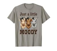 Just A Little Moody Sassy Leopard Pattern Cow Heifer T-Shirt
