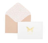 Just A Little Note Butterfly Notecards | Set of 12 Boxed Cards & Envelopes | Gold Foil Embossed Design | Blank Inside | Thank You, Invitations & Everyday Notes | Stationery Gift Set