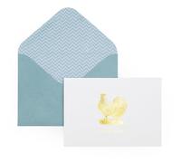Just A Little Note Chicken Notecards | Set of 12 Boxed Cards & Envelopes | Gold Foil Embossed Design | Blank Inside | Thank You, Invitations & Everyday Notes | Stationery Gift Set