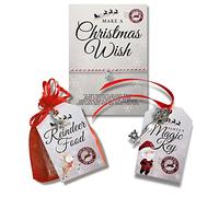 Just A Little Something Christmas Eve Box Fillers | Magic Santa Key | Reindeer Food | Naughty Nice | Xmas Eve | Stocking (Magic Key + Reindeer Food (Santa/Rudolf) + Christmas Wish Bracelet)
