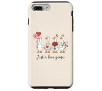 Just A Love Goose Cute Valentines Geese Heart Cupid Pun Case for iPhone 7 Plus/8 Plus