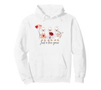 Just a Love Goose Cute Valentines Geese Trio Funny Animal Pullover Hoodie