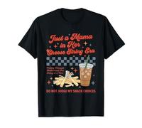 Just A Mama in Her String Cheese Era Retro Toddler Mom T-Shirt