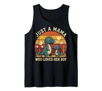 Just A Mama Who Loves Her Boy Dinosaur Mother's Day Tank Top