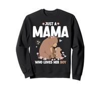 Just A Mama Who Loves Her Boy Funny Mama Bear Mother's Day Sweatshirt