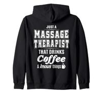 Just A Massage Therapist Funny Coffee Drinker Lover Gifts Zip Hoodie