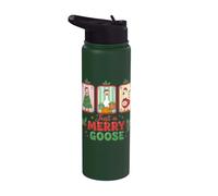 Just A Merry Goose Christmas Geese Trio X-Mas Stainless Steel Insulated Water Bottle